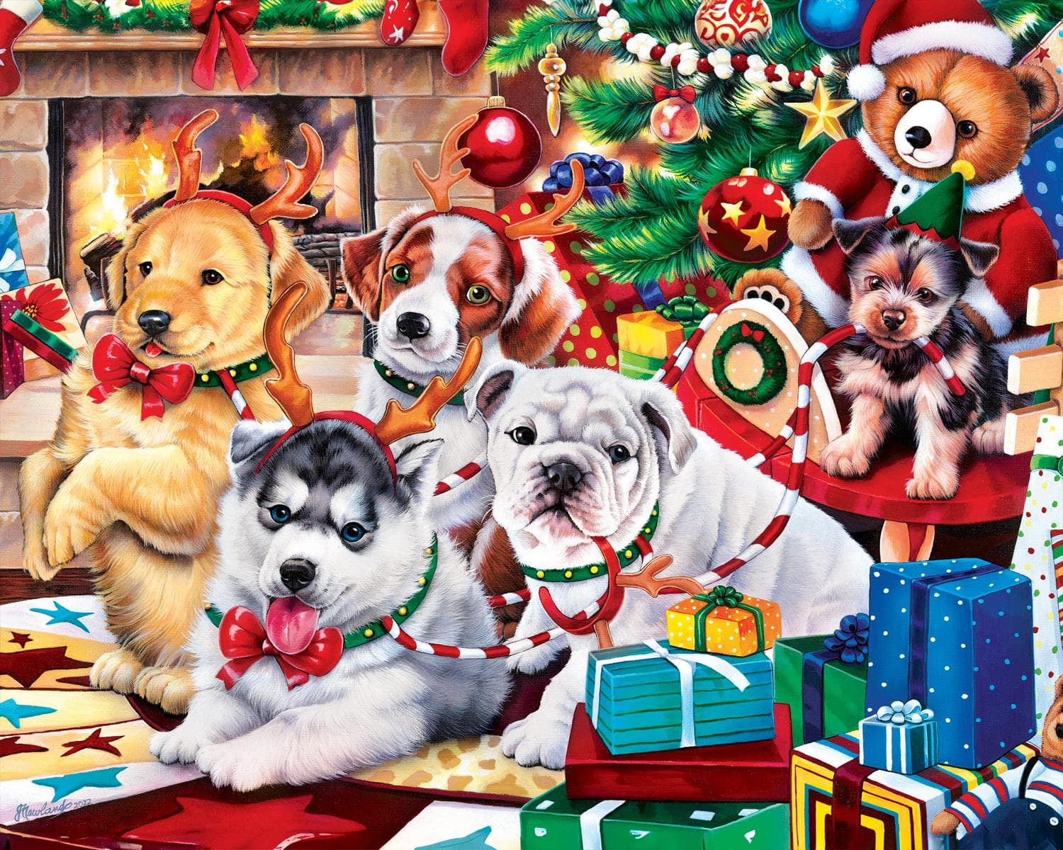 Holiday Puppies & Kitties - 4 Pack 100 Piece Puzzles