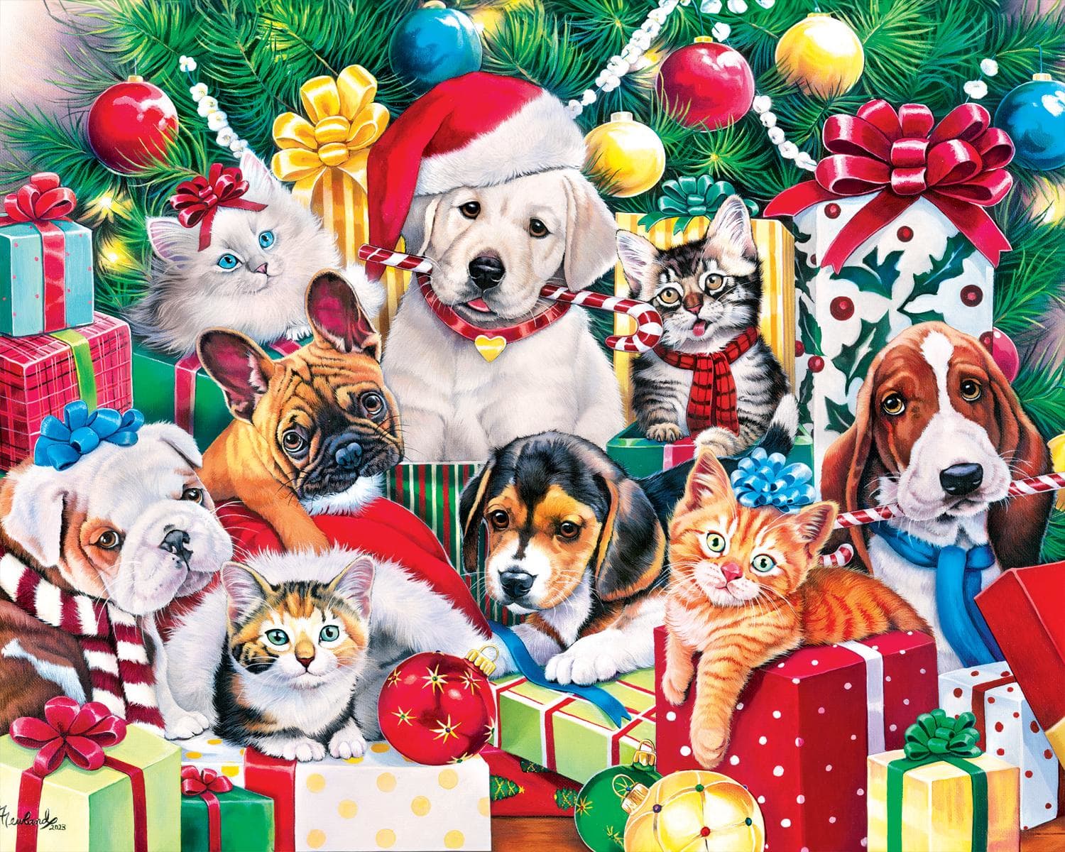 Holiday Puppies & Kitties - 4 Pack 100 Piece Puzzles