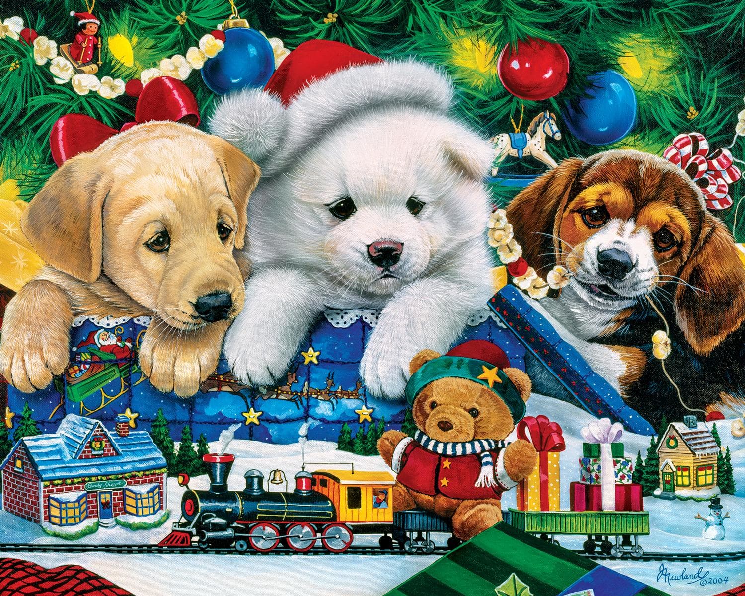 Holiday Puppies & Kitties - 4 Pack 100 Piece Puzzles