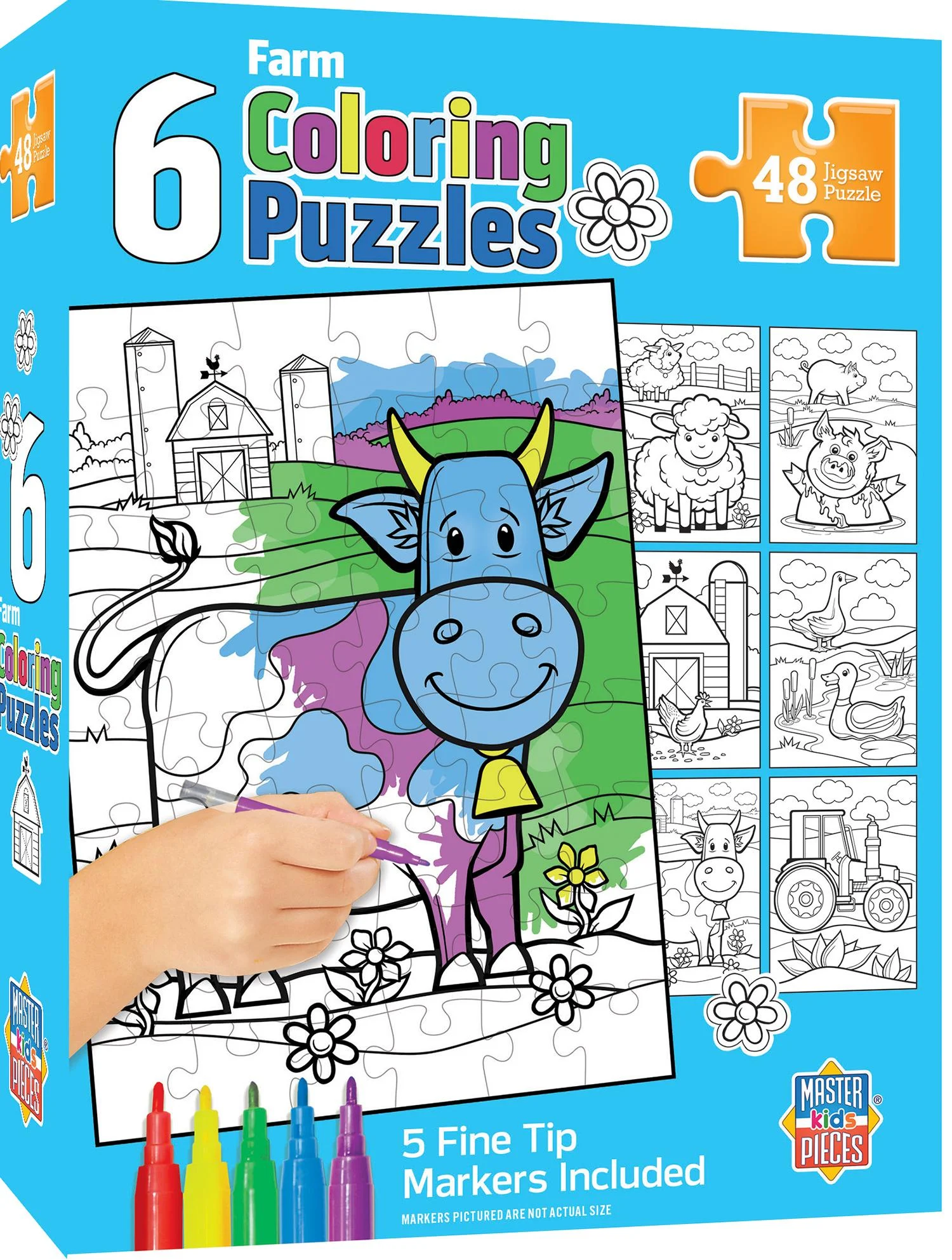 Color Your Own Puzzles - 6 Pack 48 Piece Puzzles