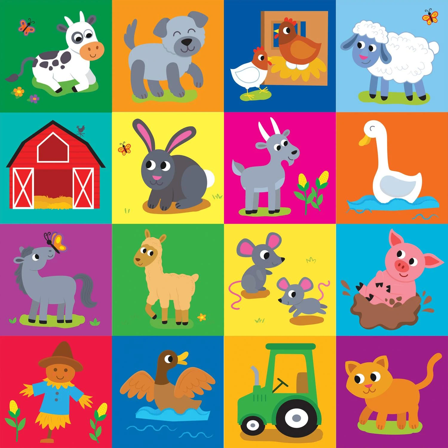 Block Party - Farm 48 Piece Puzzle Animals