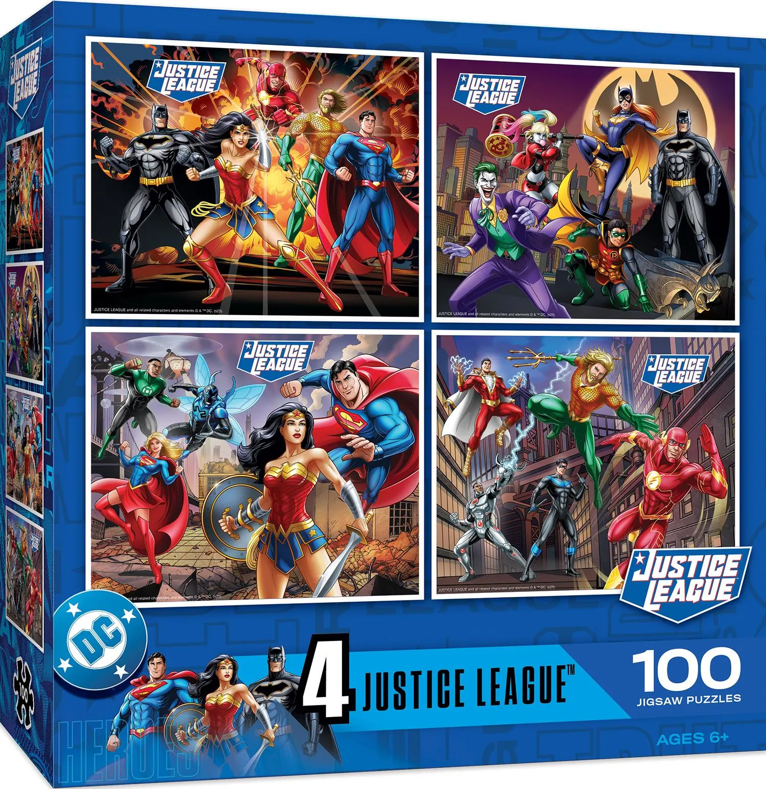 Justice League - 4 Pack 100 Piece Puzzles