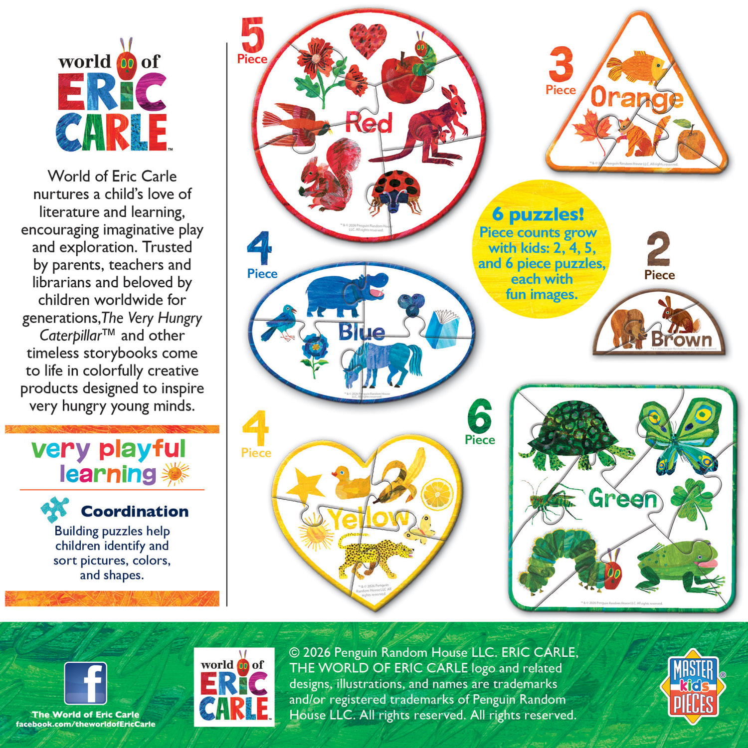 Eric Carle - Colors 6-Pack Mini Shaped Puzzles