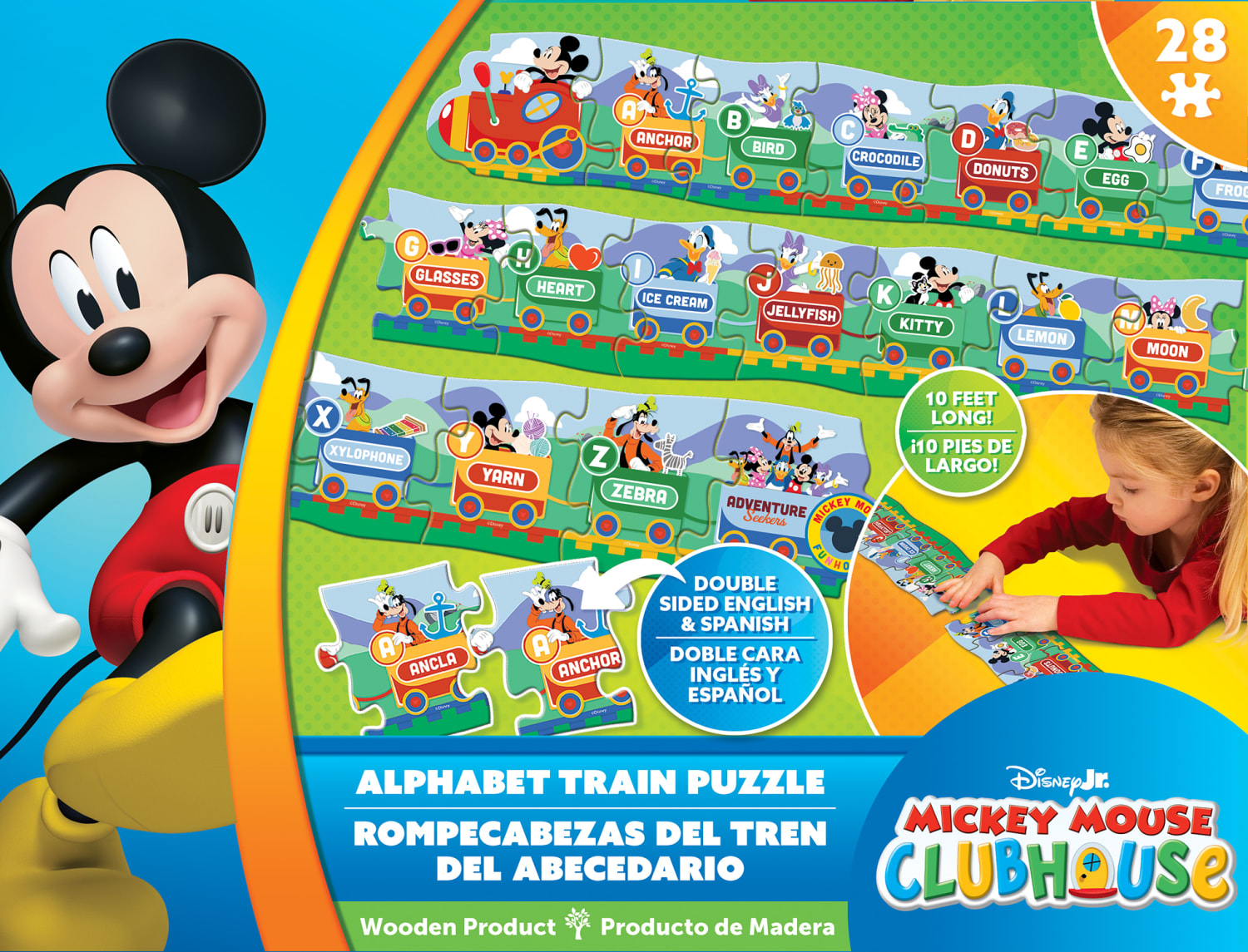 Mickey ABCs Educational Train 48 Piece Floor Puzzle Disney