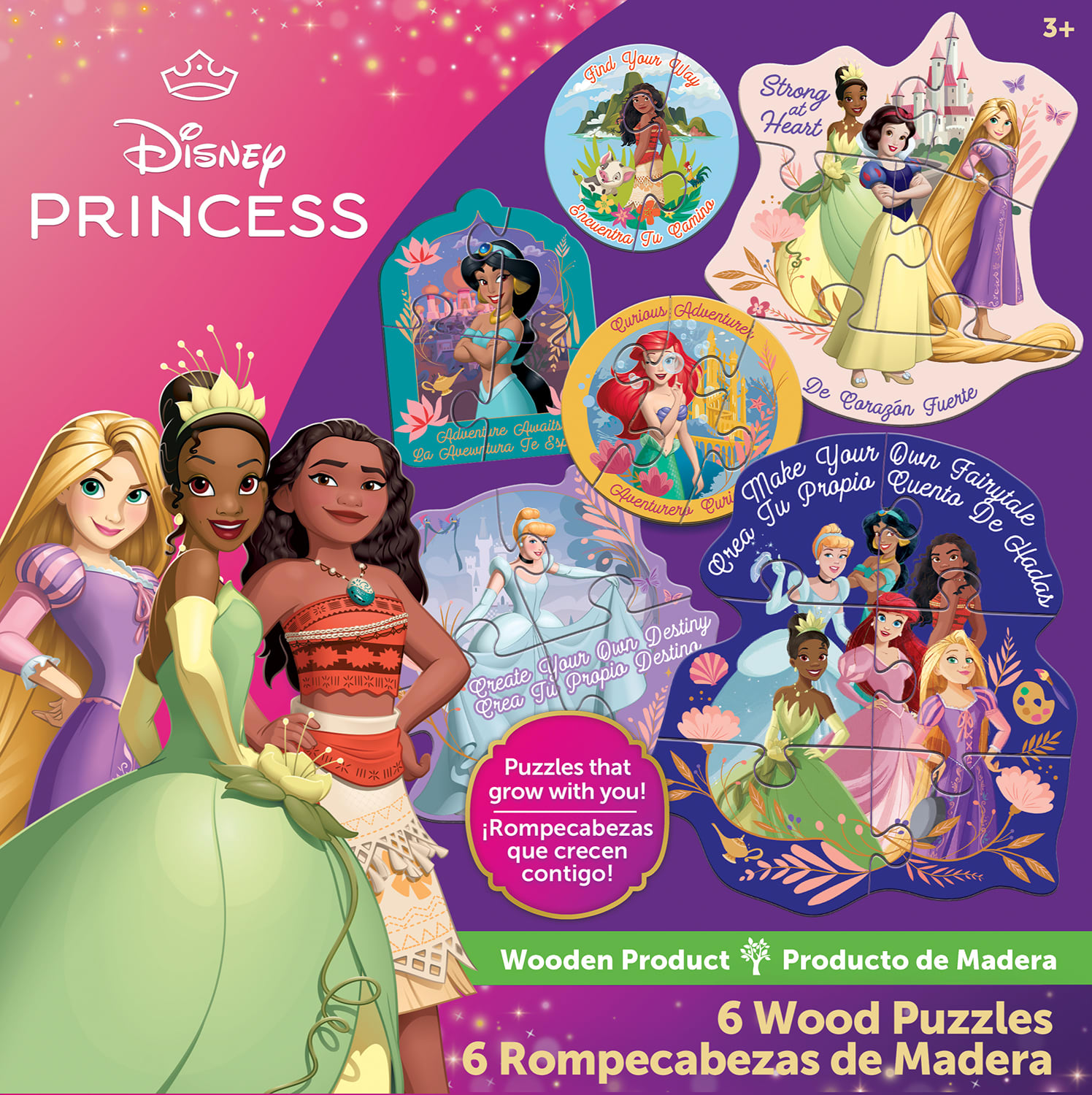 Disney - Princesses 6-Pack Wood Shaped Puzzles Disney