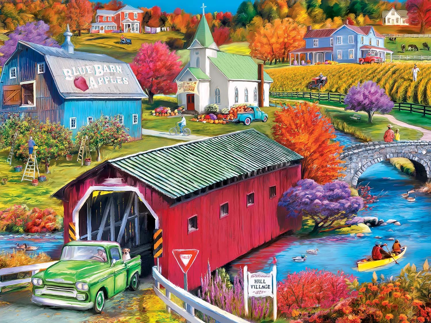 Hill Village Covered Bridge Landscape