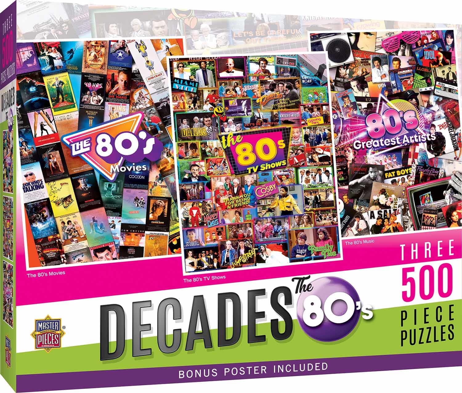 Decades - The 80's - 3 Puzzle Pack Movies & TV