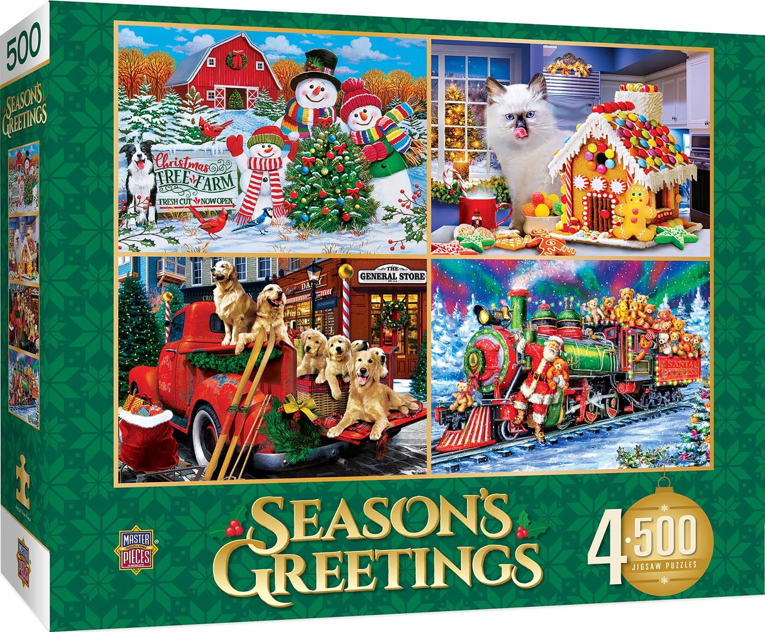 4 Pack - Season's Greetings 500 Piece Puzzles