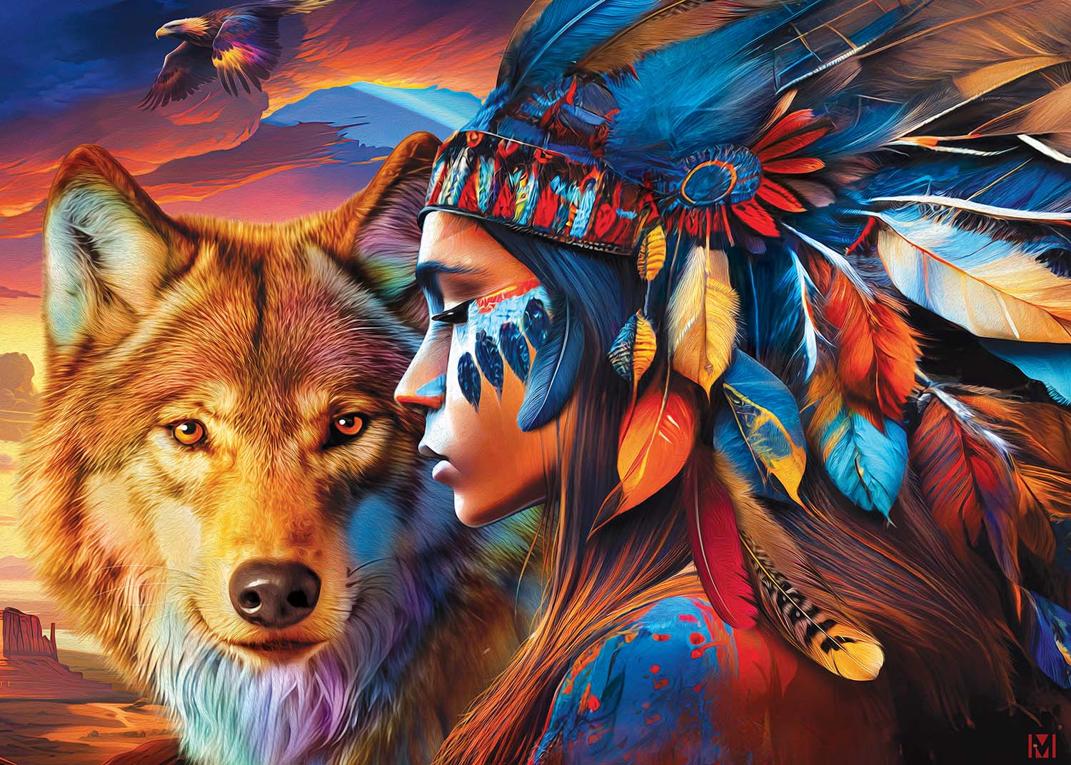 Tribal Spirit - Spirit of the Wilderness  Wolf Jigsaw Puzzle