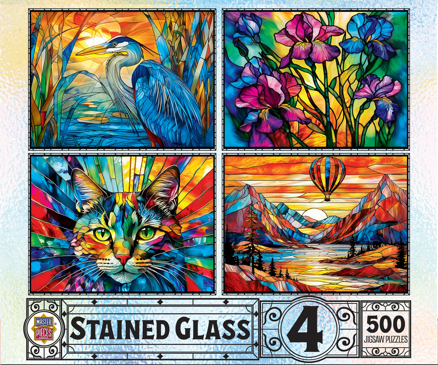4 Pack - Stained Glass  Cats