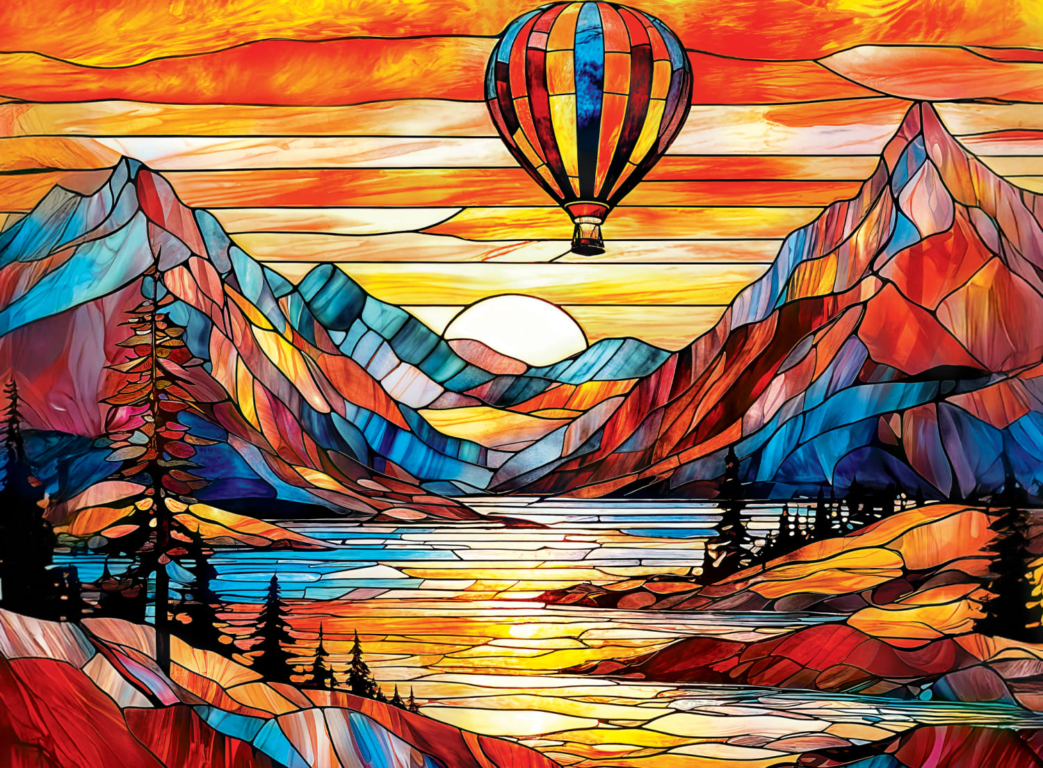 4 Pack - Stained Glass 500 Piece Puzzles