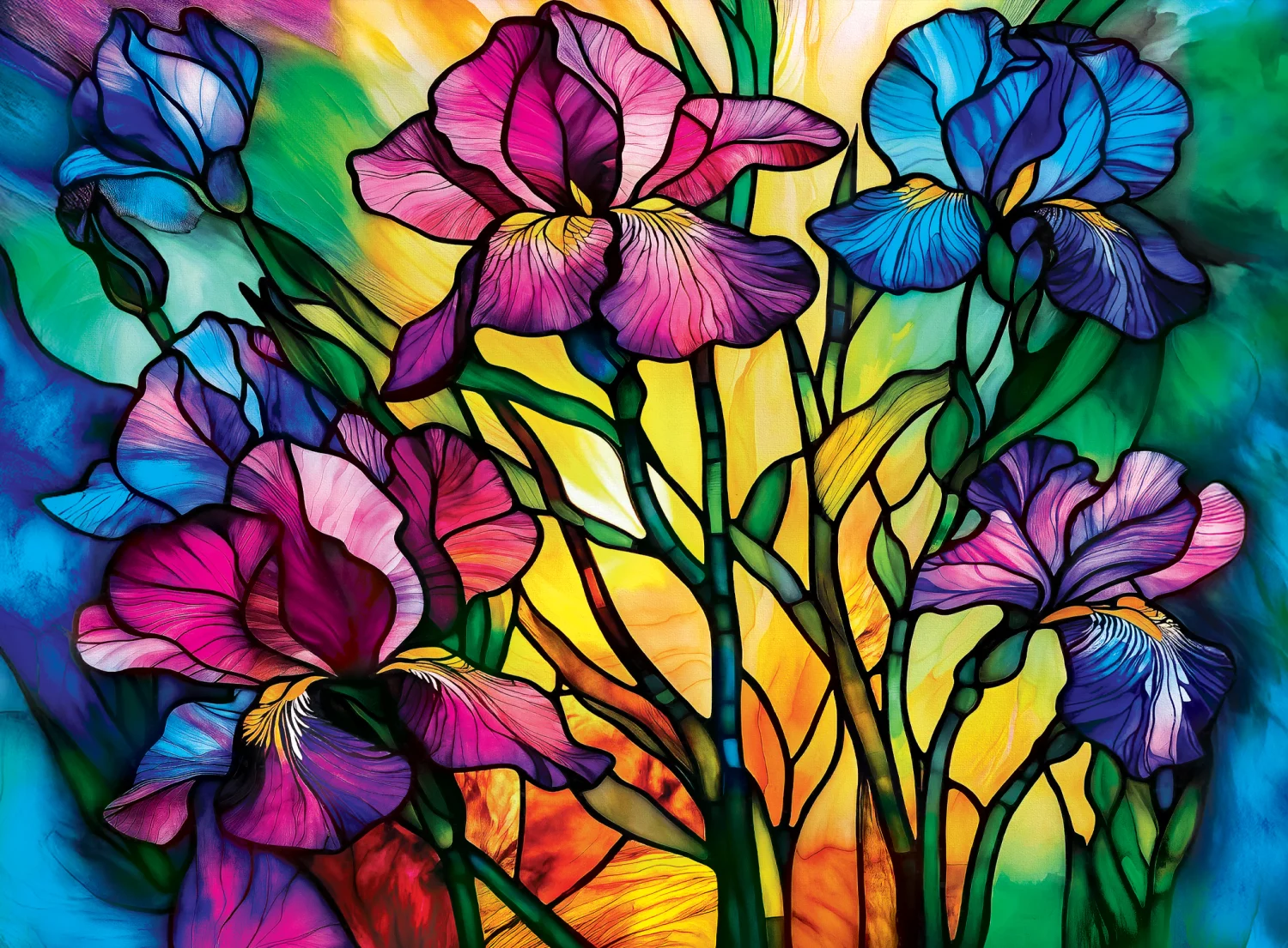 4 Pack - Stained Glass 500 Piece Puzzles