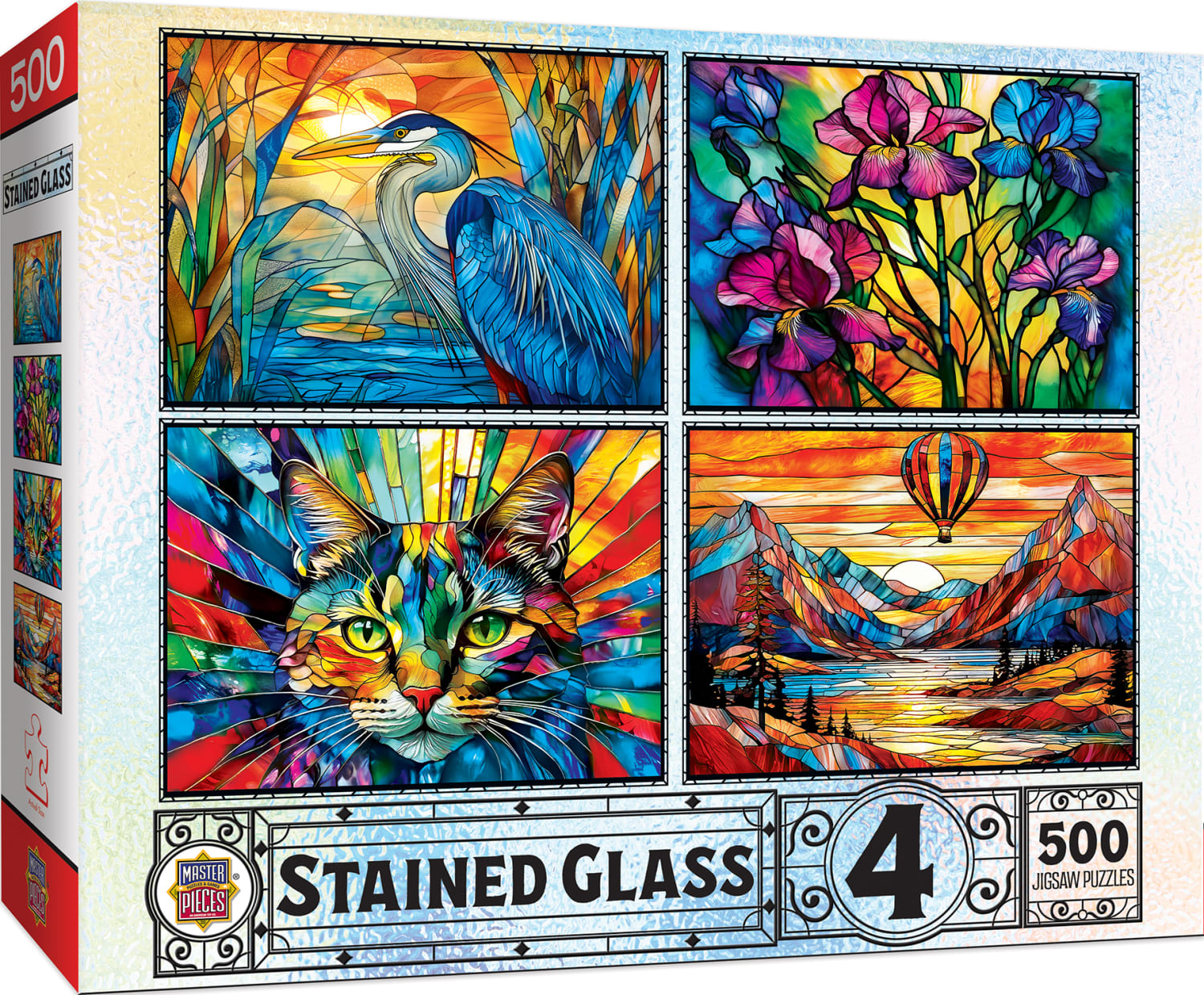 4 Pack - Stained Glass 500 Piece Puzzles