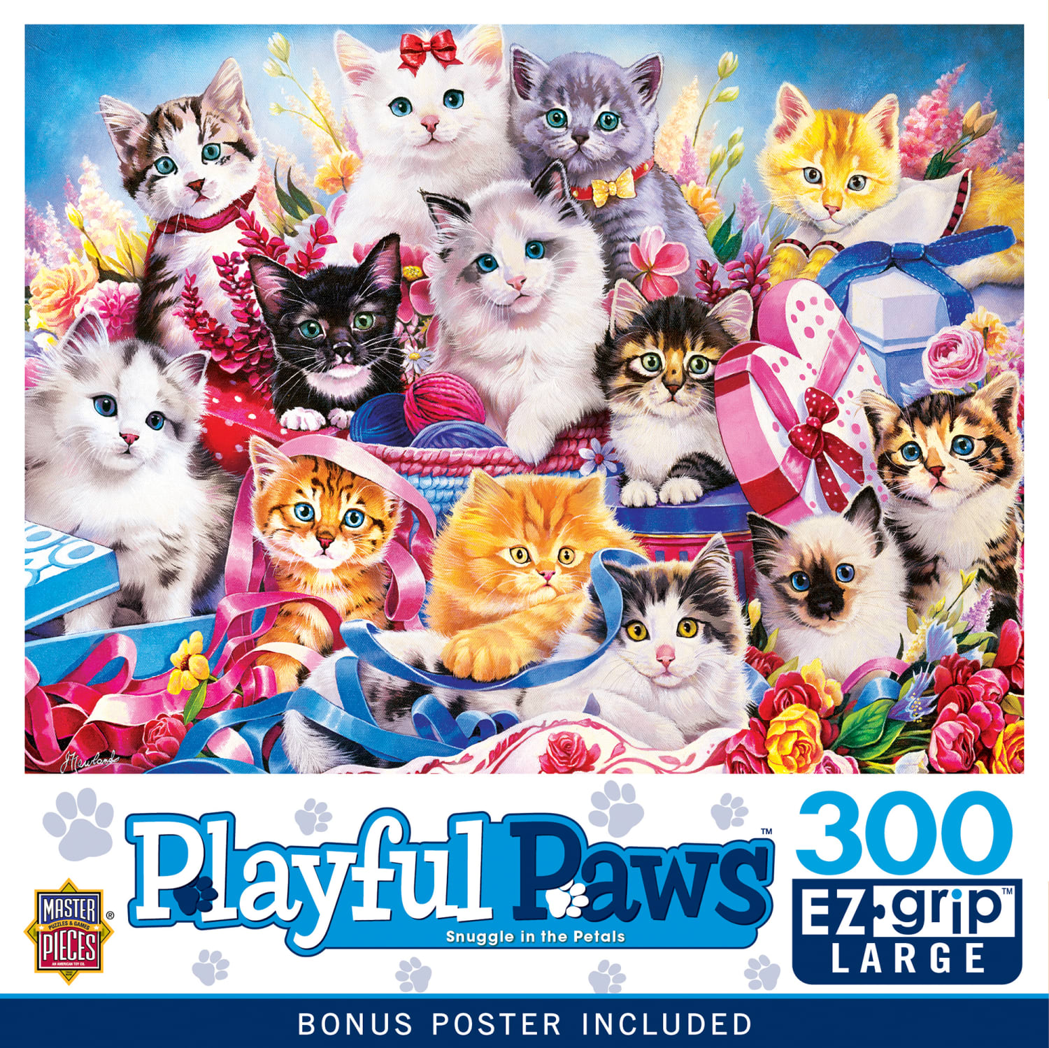 Playful Paws - Snuggle in the Petals Cats