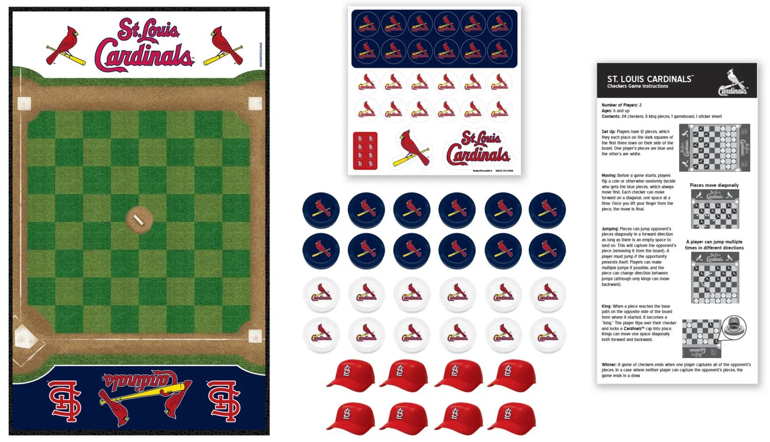 St. Louis Cardinals MLB Checkers