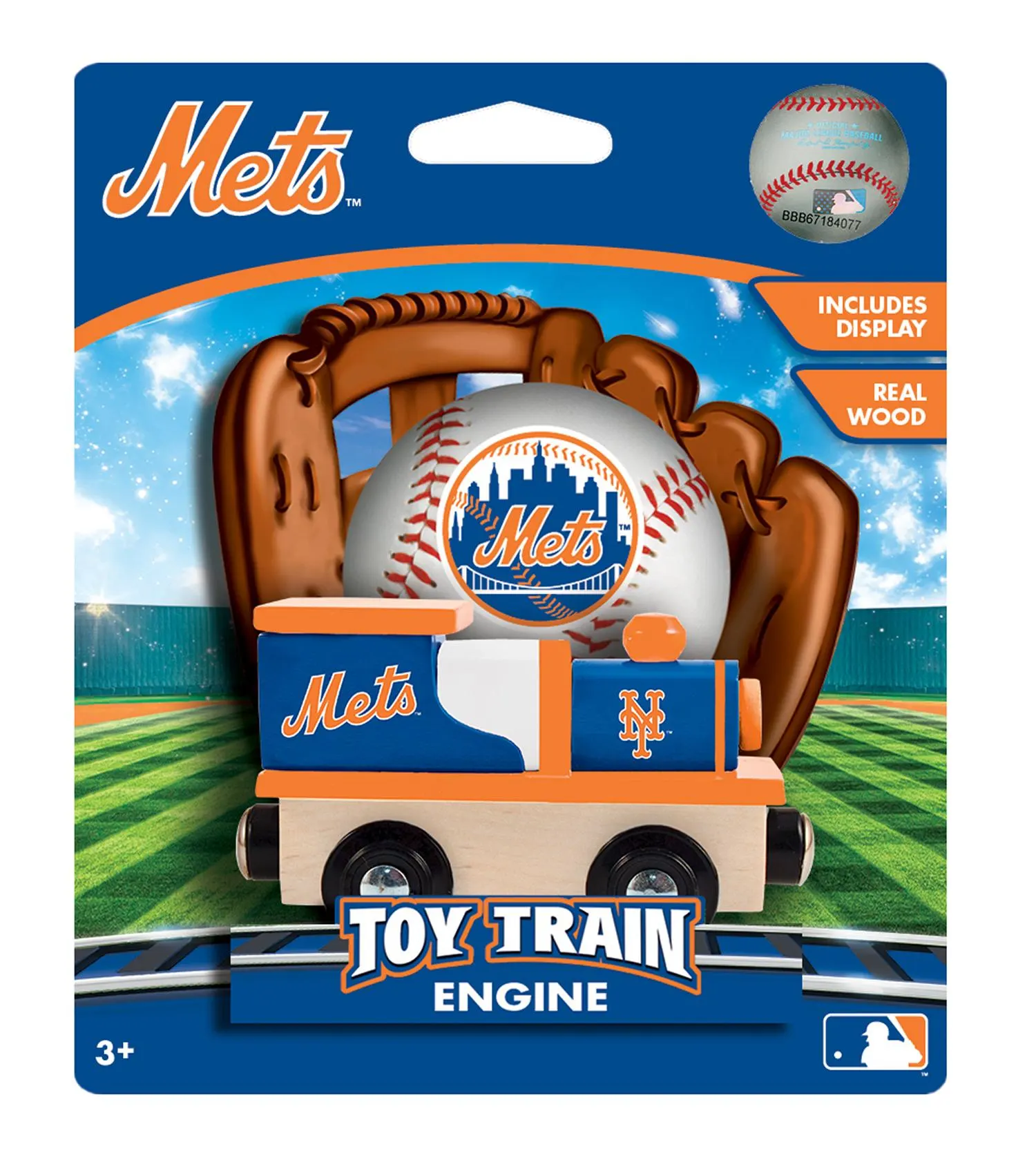 New York Mets Wood Train Engine