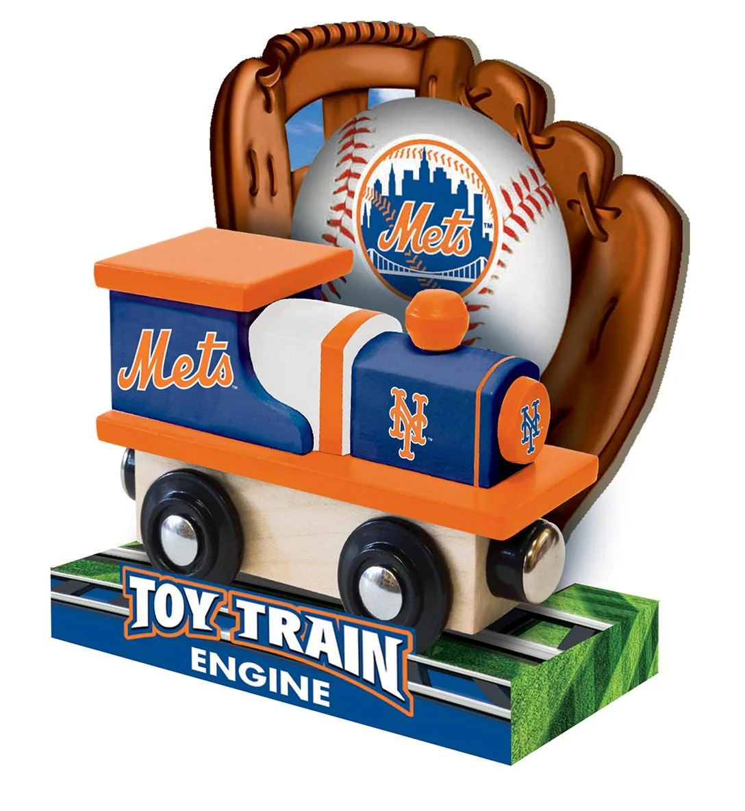 New York Mets Wood Train Engine