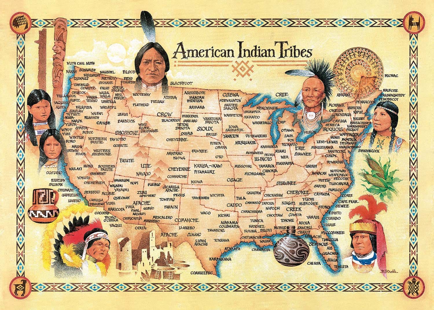 American Indian Tribes - 500 Piece Jigsaw Puzzle by MasterPieces
