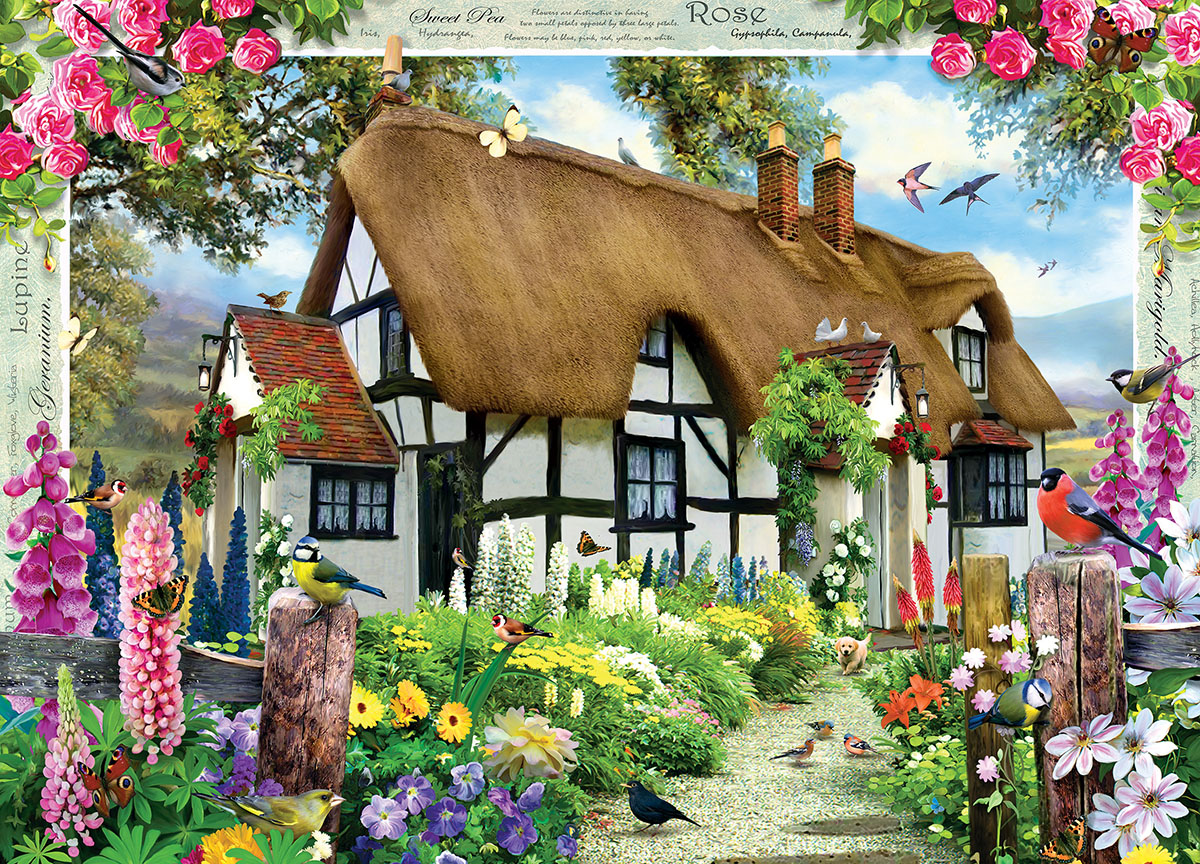 Rose Cottage Flower & Garden Jigsaw Puzzle