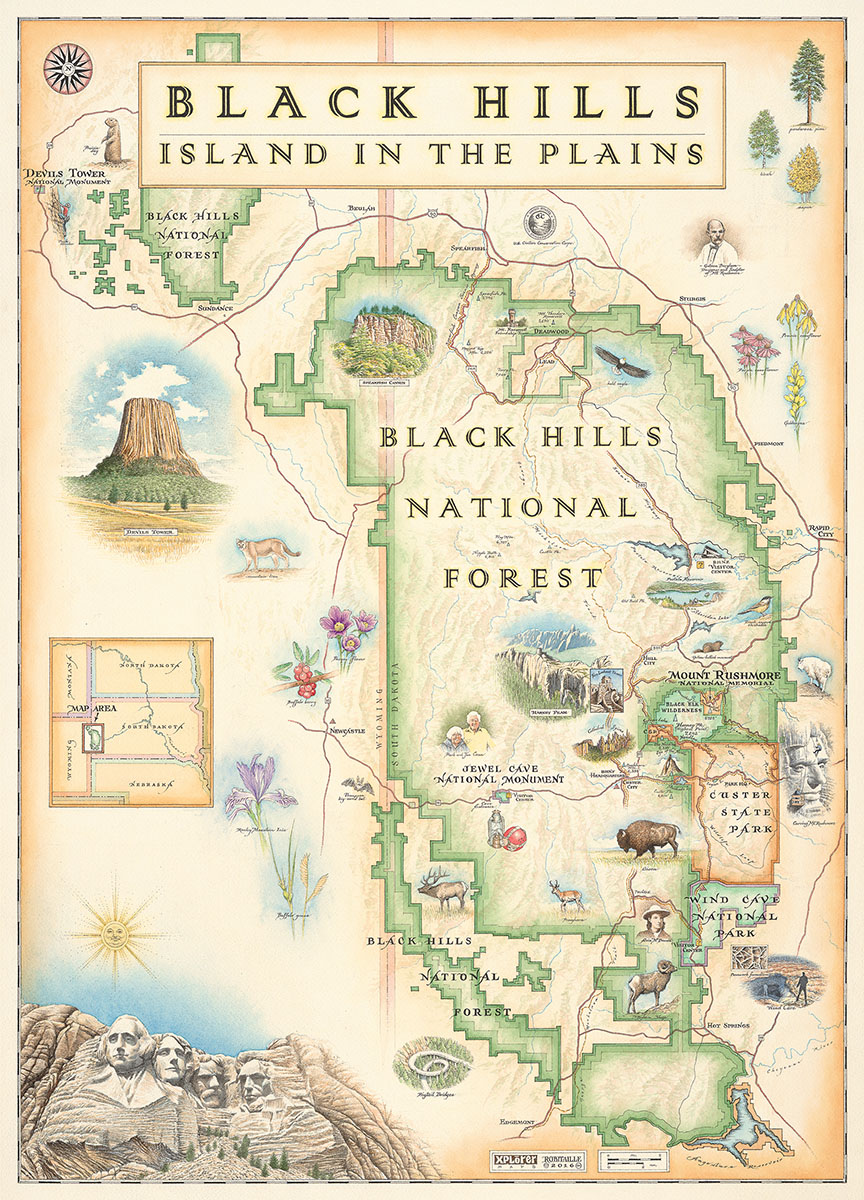 Black Hills Map (Xplorer Maps) Maps & Geography Jigsaw Puzzle
