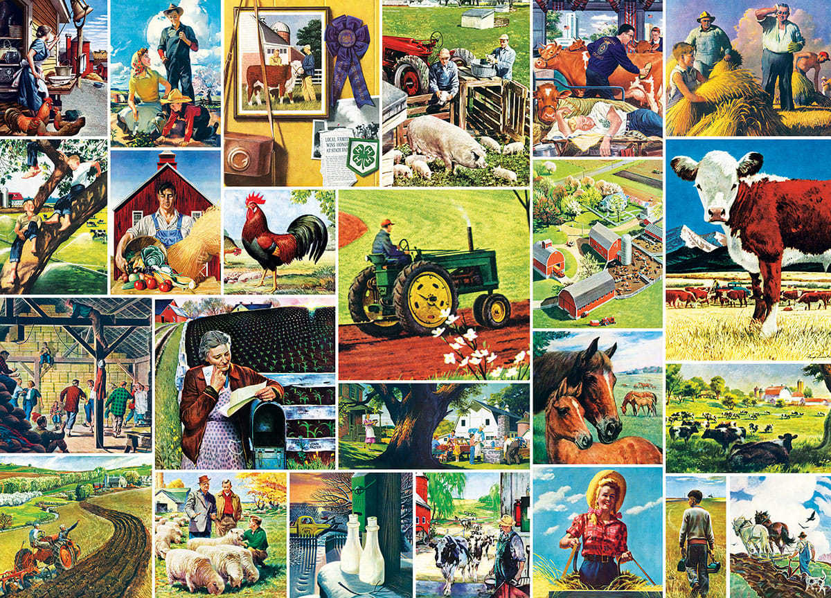Farmland Collage Nostalgic & Retro