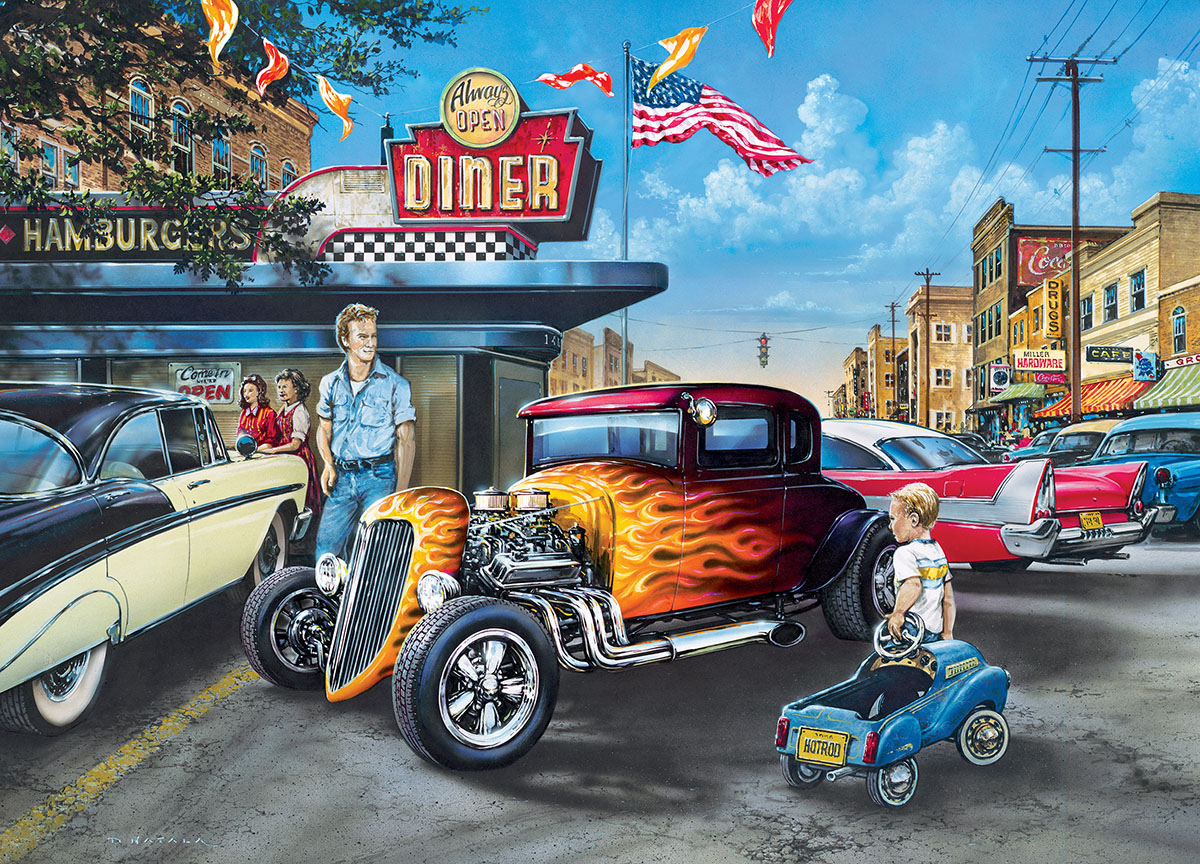 Hot Rods and Milkshakes Vehicles Jigsaw Puzzle