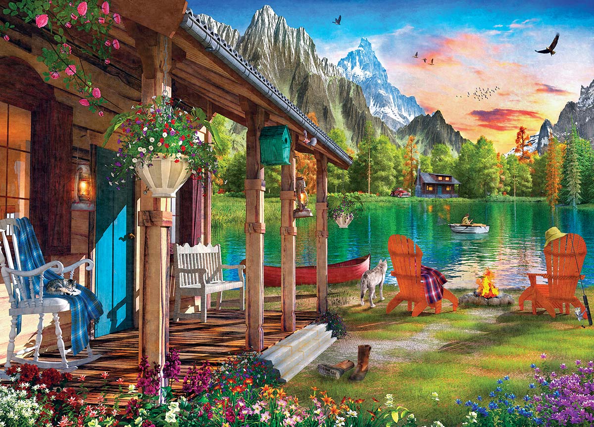 Evening on the Lake Mountain Jigsaw Puzzle