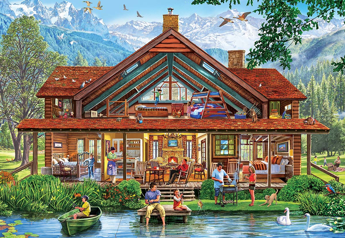 Camping Lodge Lakes & Rivers Jigsaw Puzzle