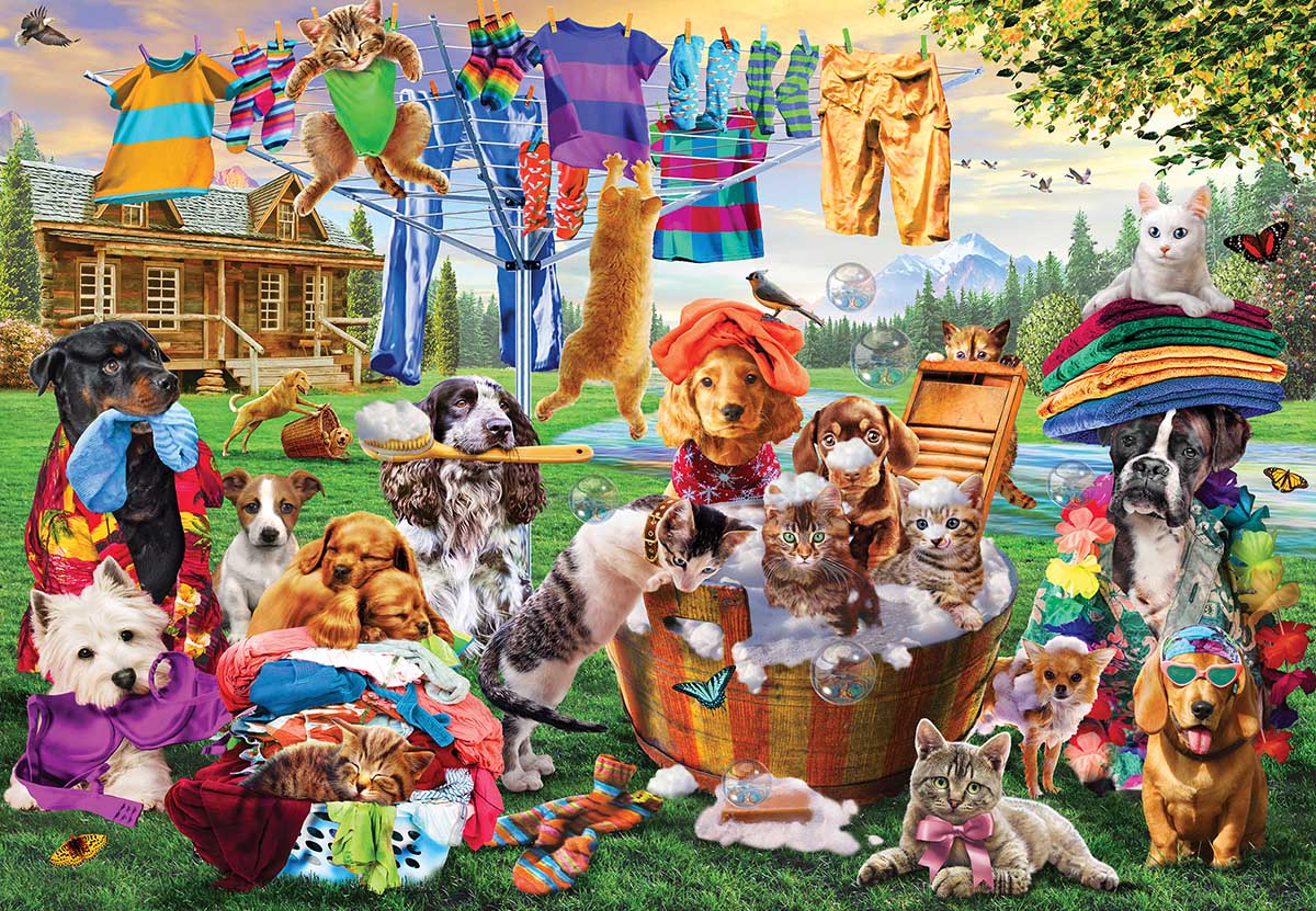 Laundry Day Rascals Cats Jigsaw Puzzle
