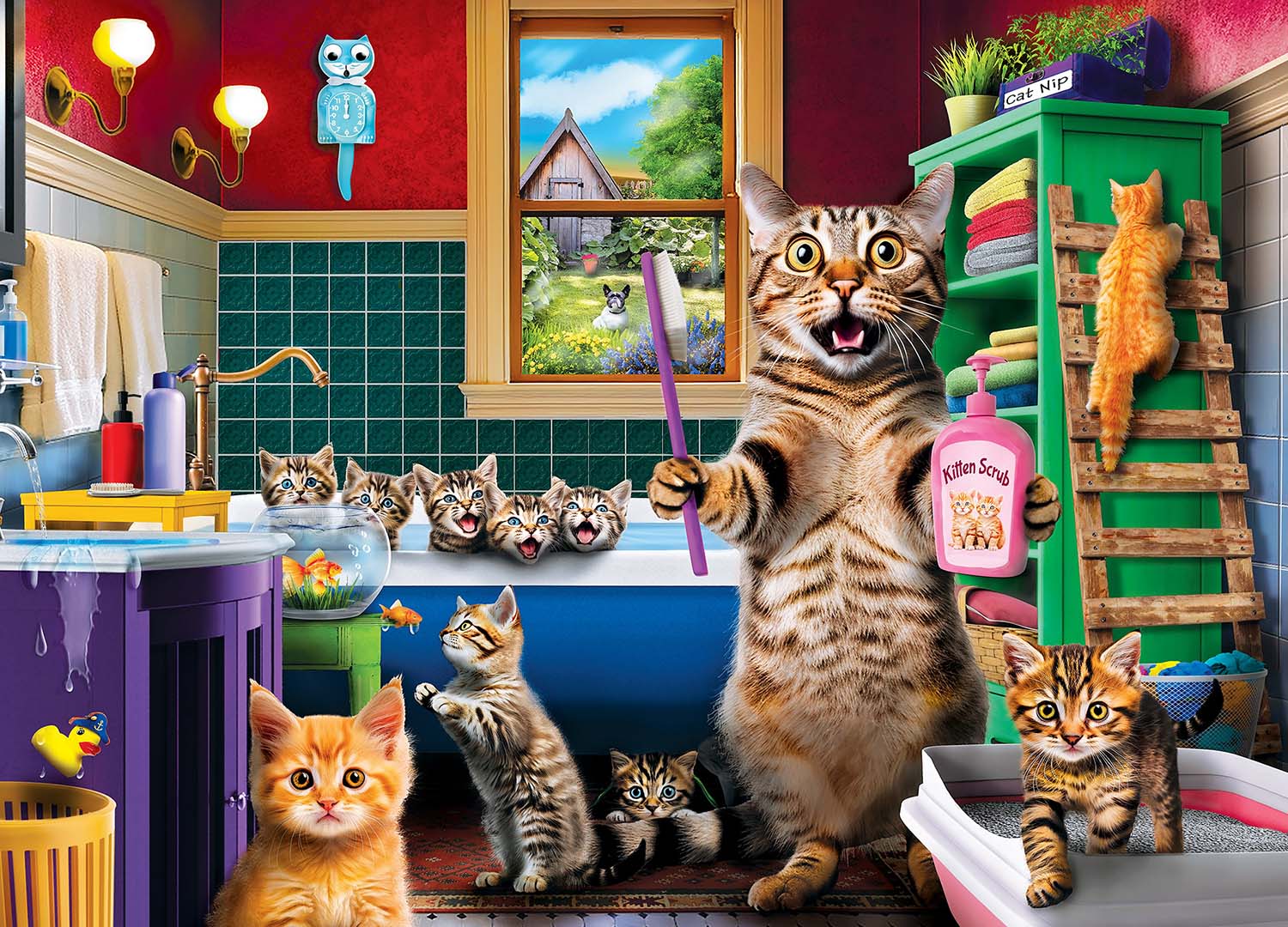 Wild & Whimsical - Bathtime Antics Cats Jigsaw Puzzle