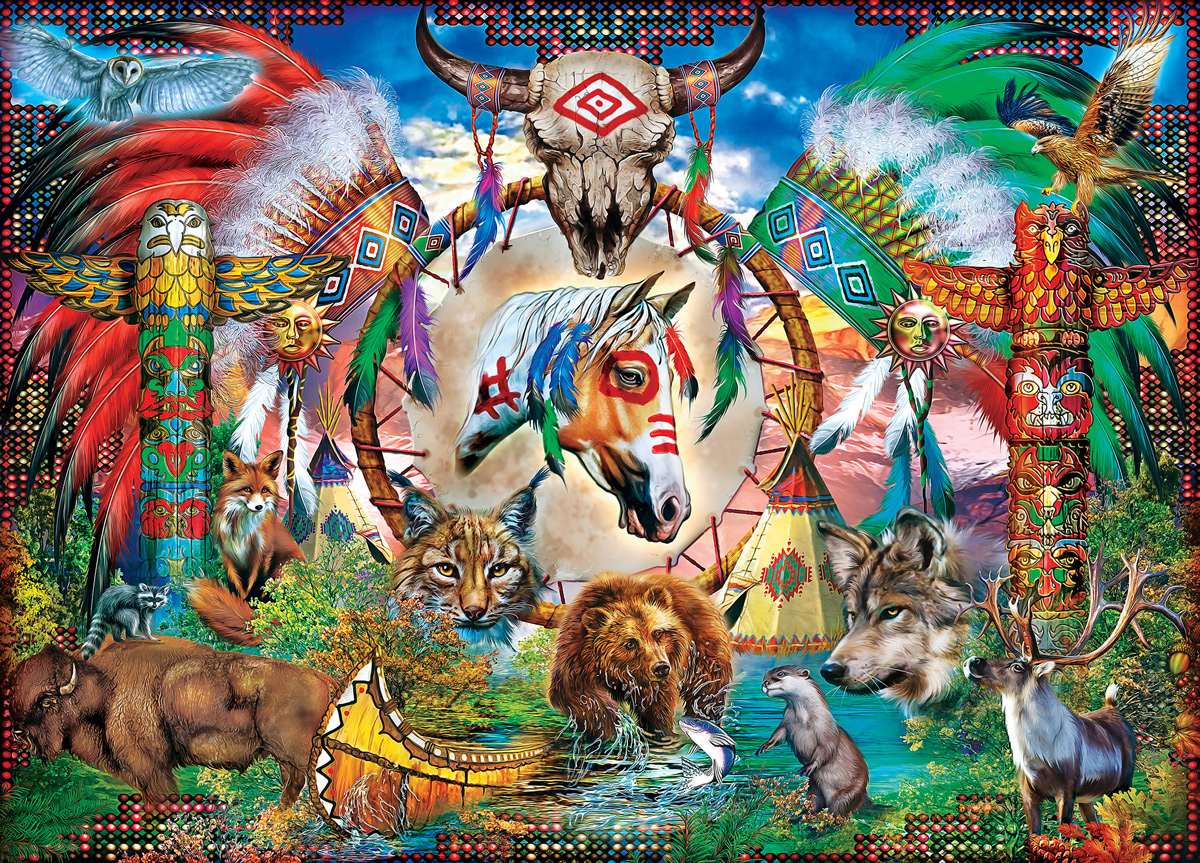 Tribal Spirit Animals Animals Jigsaw Puzzle