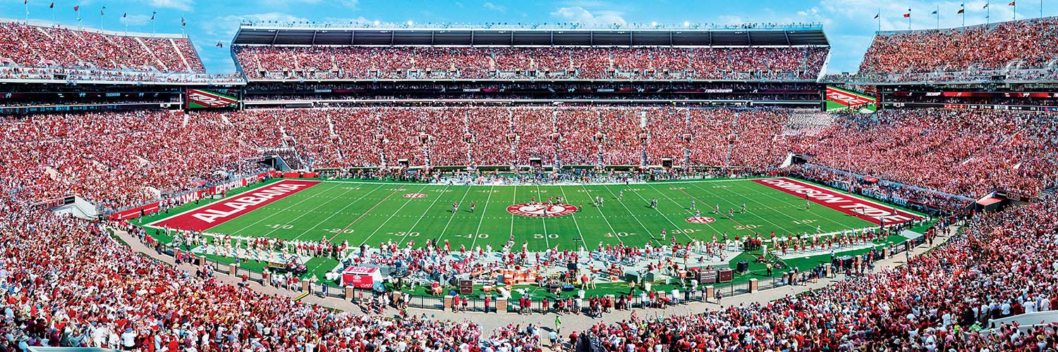 Alabama Crimson Tide NCAA Stadium Panoramics Center View Sports Jigsaw Puzzle