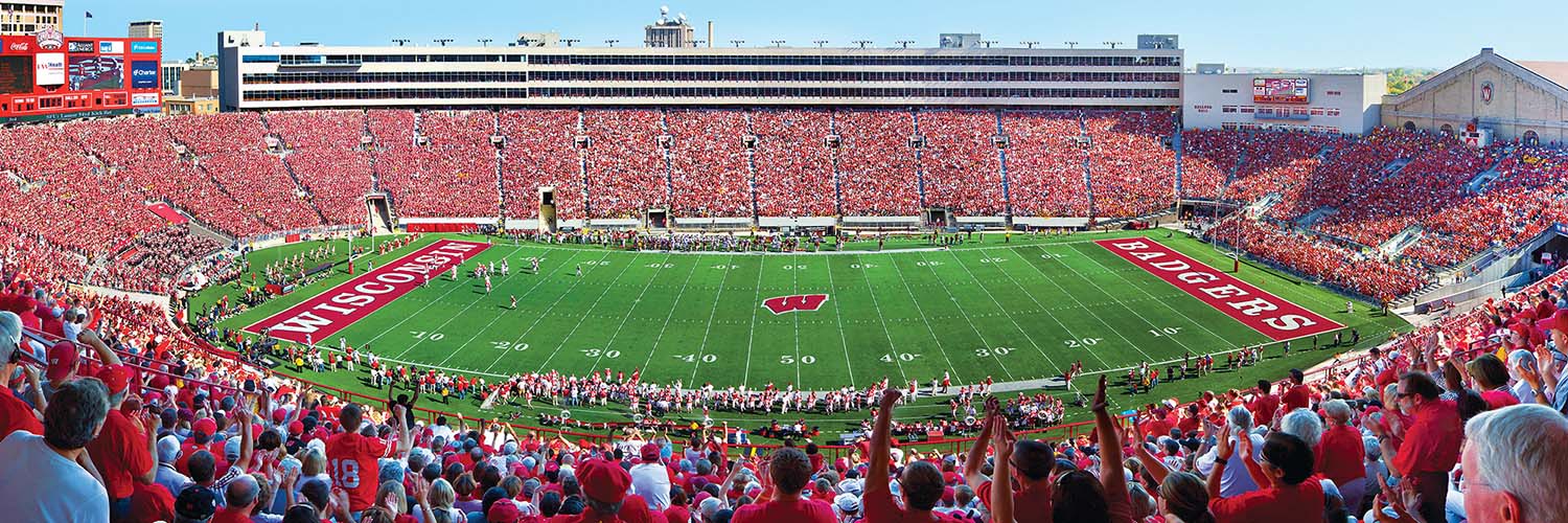 Wisconsin Badgers NCAA Stadium Center View Sports Jigsaw Puzzle
