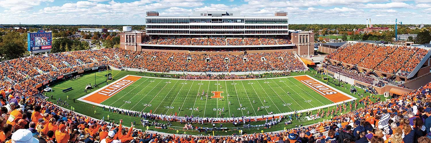 Illinois Fighting Illini NCAA Stadium Panoramics Center View - Scratch and Dent Sports