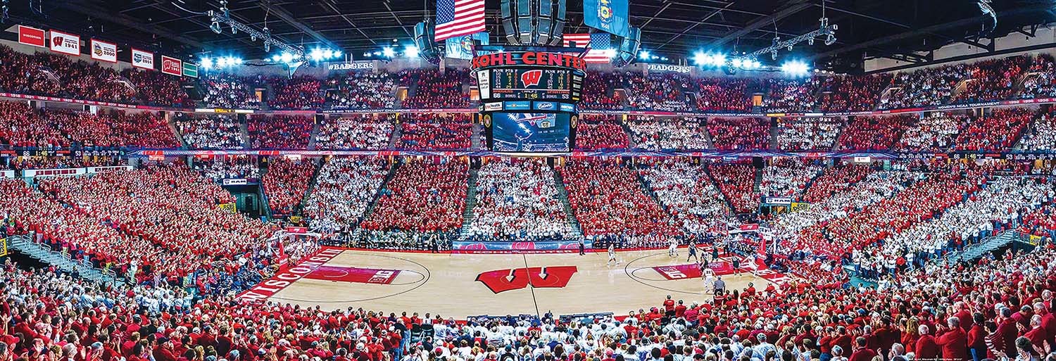 Wisconsin Badgers NCAA Stadium Panoramics Basketball Center View Sports