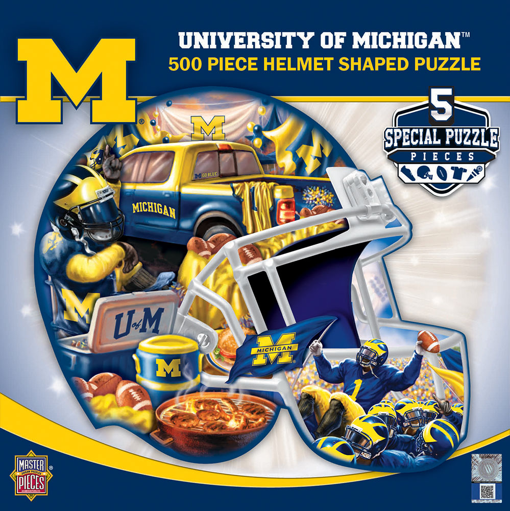 Michigan Helmet Shaped Puzzle Sports Shaped Puzzle