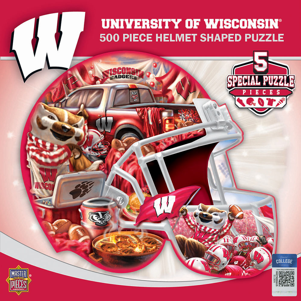 Wisconsin Helmet Shaped Puzzle Sports Shaped Puzzle