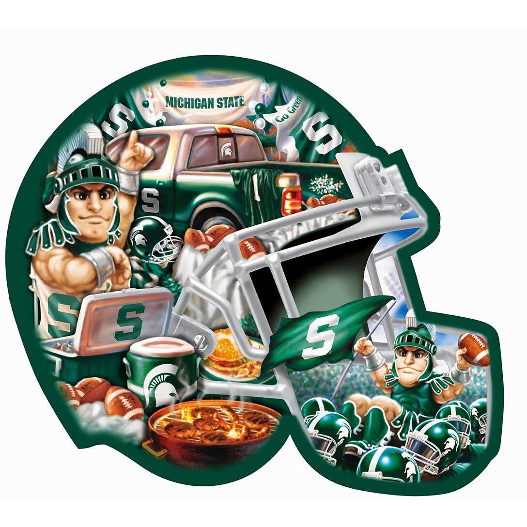 Michigan State Helmet Sports Shaped Puzzle