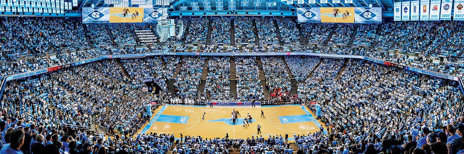 UNC Tar Heels NCAA Stadium Panoramics Basketball Center View Sports