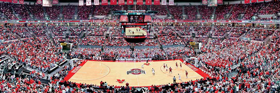 Ohio State University Buckeyes NCAA Stadium Panoramics Basketball Center View Sports Jigsaw Puzzle