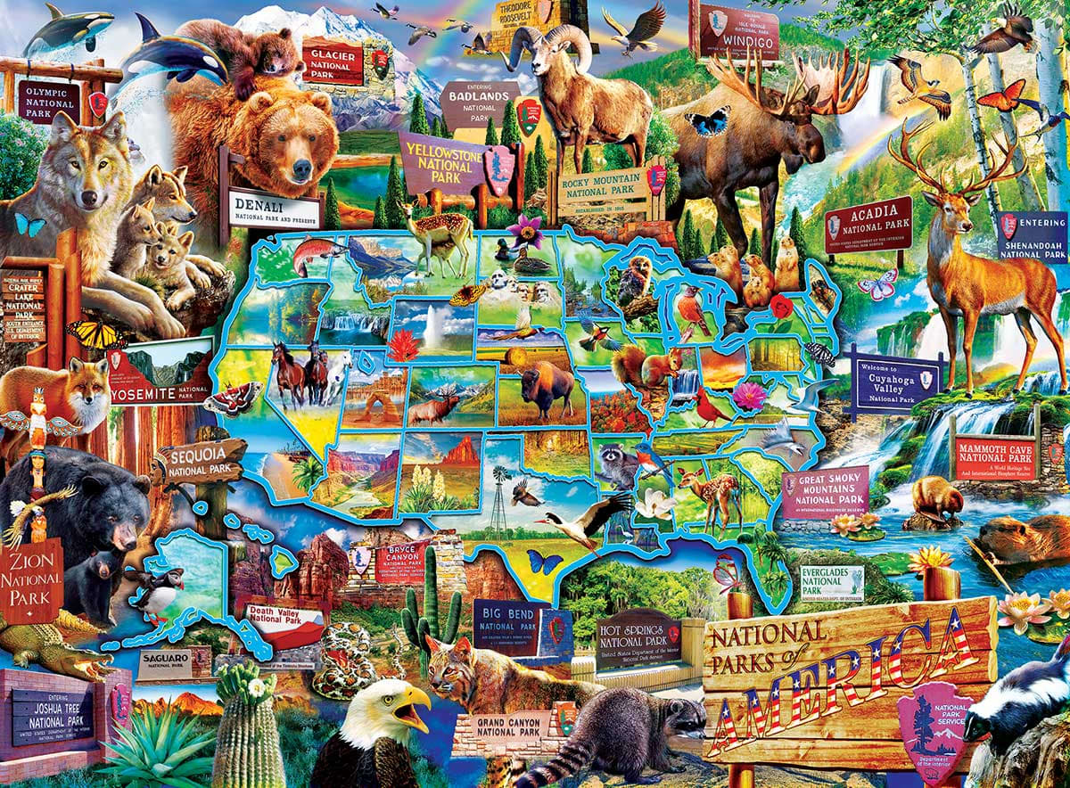 National Parks Map Forest Animal