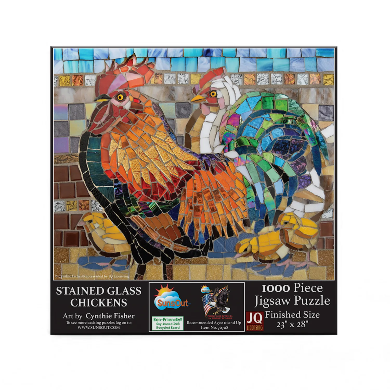 Stained Glass Chickens