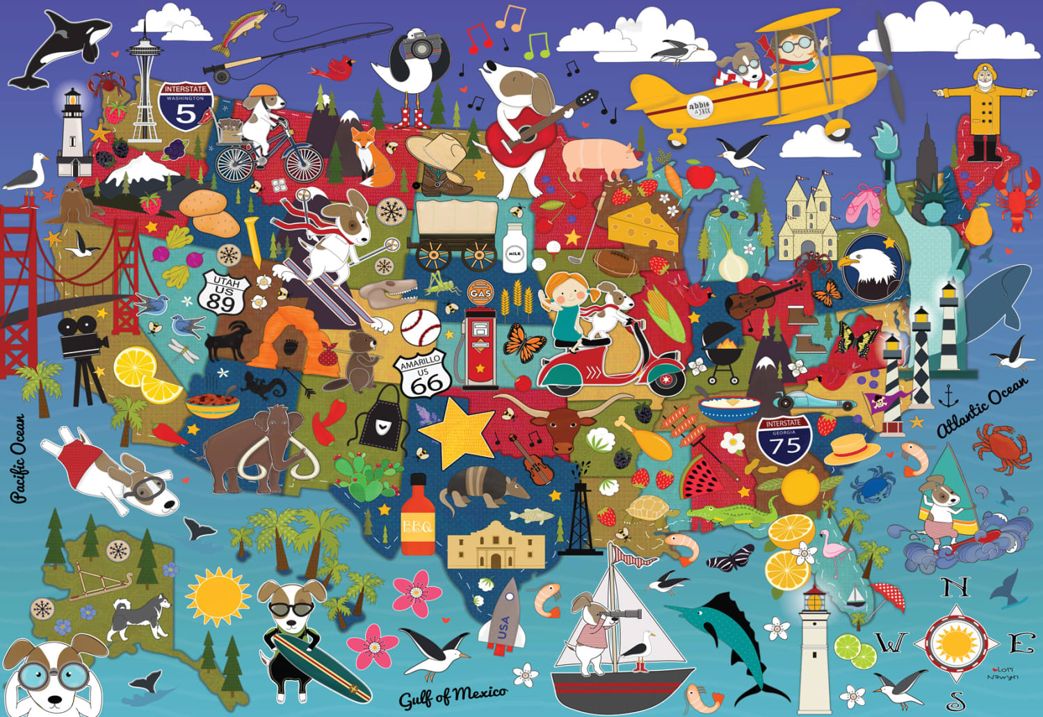 Abbie and Jack Across the USA Maps & Geography