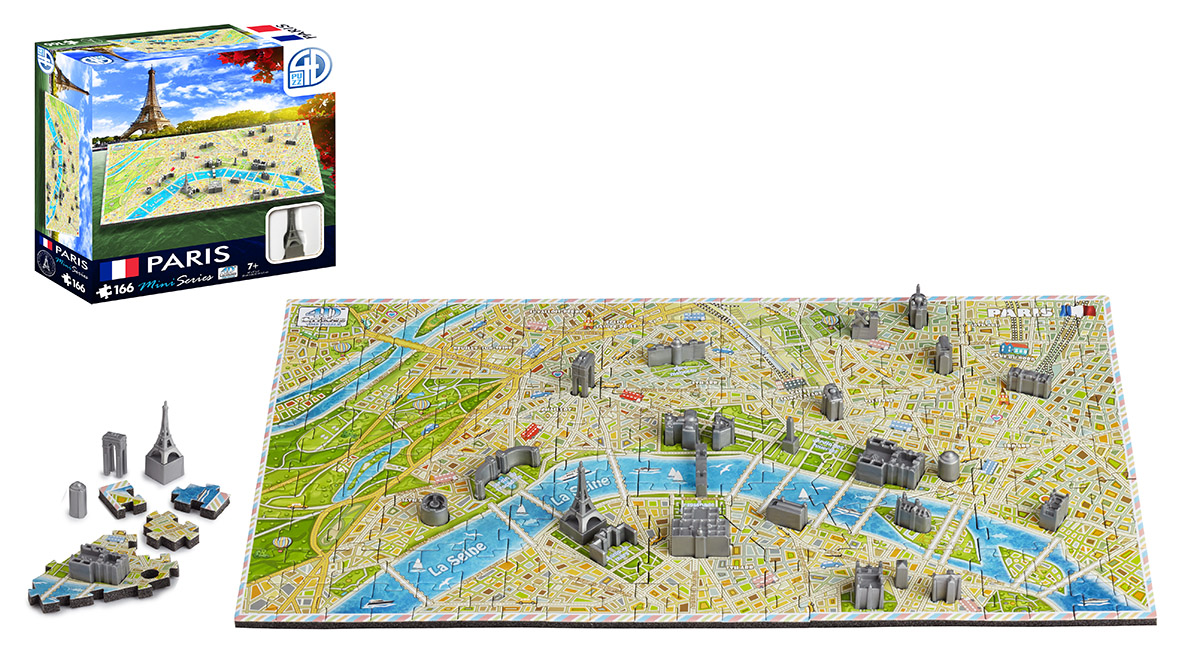4D Mini Paris Mini Puzzle Maps & Geography Jigsaw Puzzle