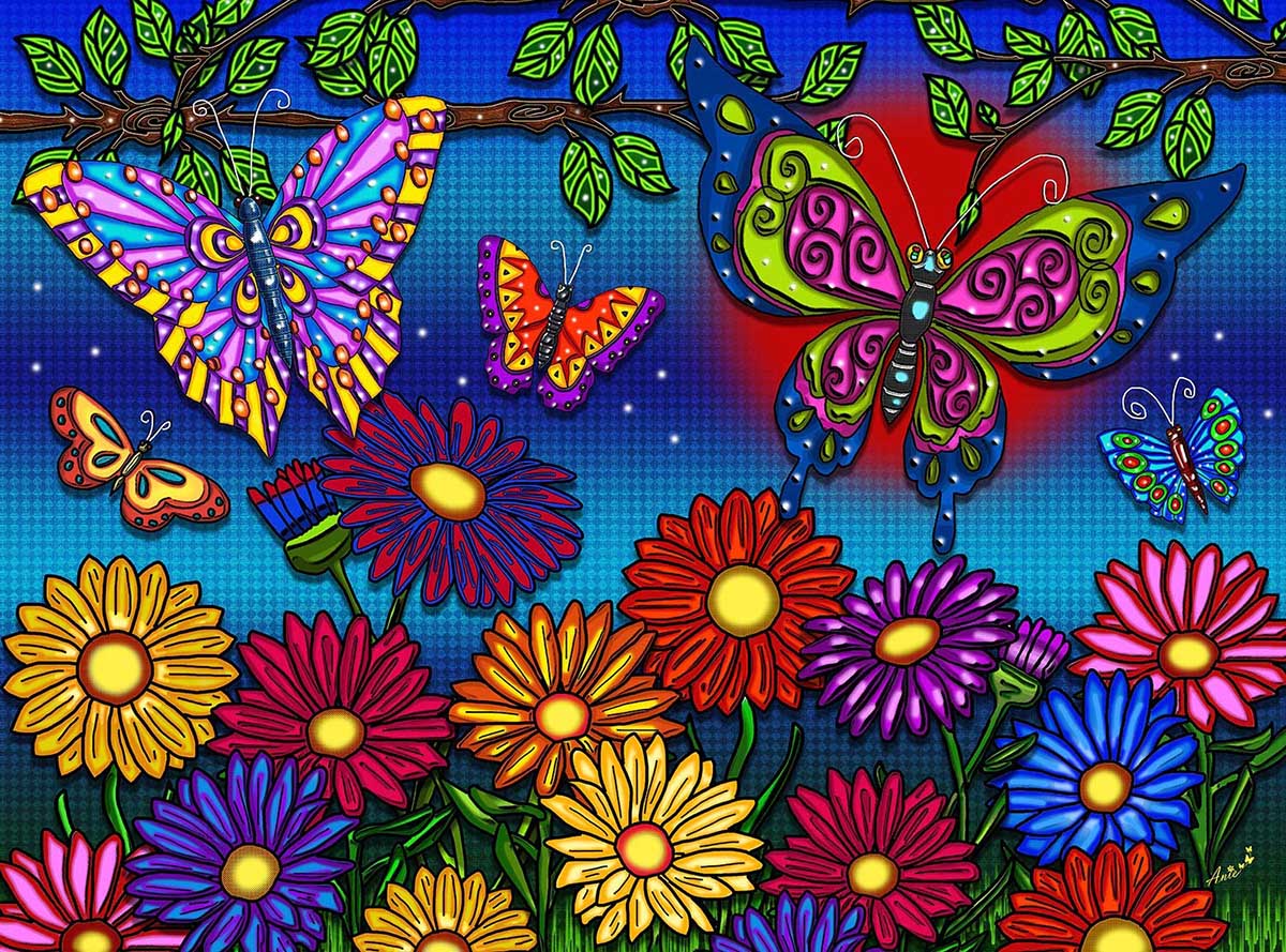 Flowers And Butterflies Butterflies and Insects Jigsaw Puzzle