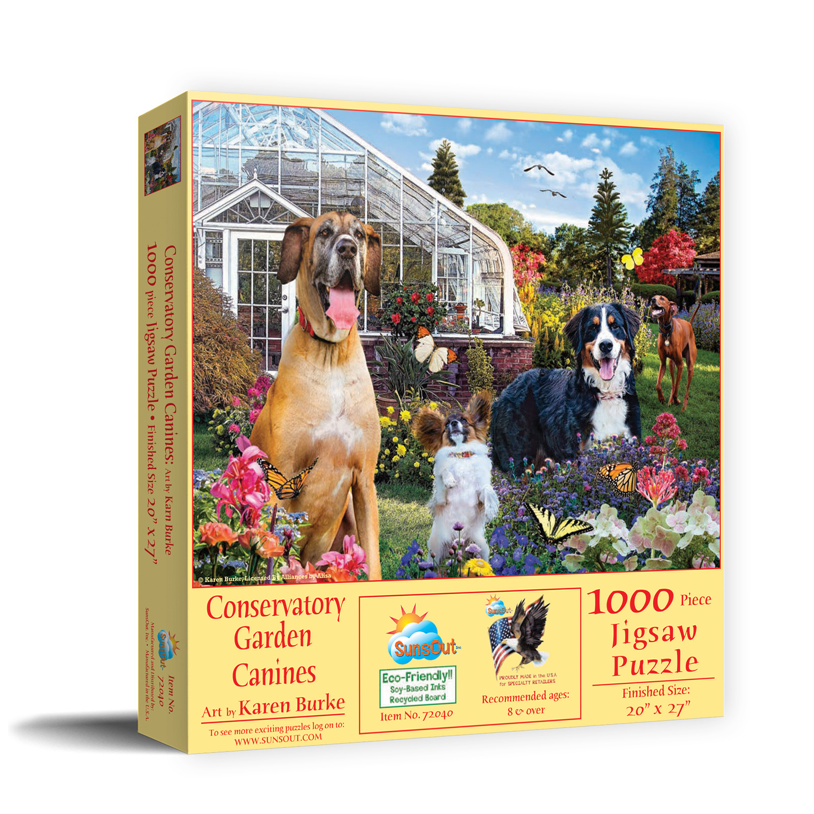 Conservatory Garden Canines, 1000 Pieces, SunsOut | Serious Puzzles