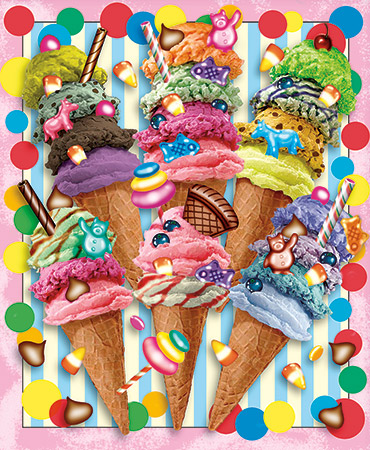 Ice Cream Candy Swirls Food and Drink Jigsaw Puzzle