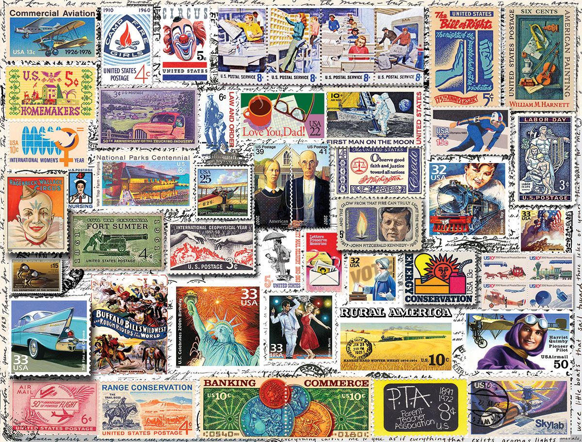 Classic Stamps Nostalgic & Retro Jigsaw Puzzle