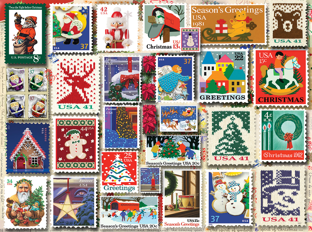 Christmas Stamps Christmas Jigsaw Puzzle