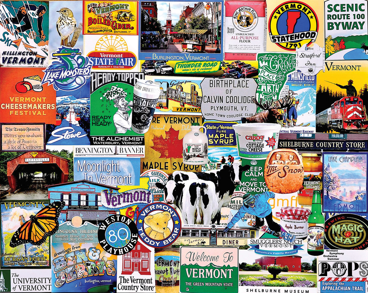 I Love Vermont Collage Jigsaw Puzzle
